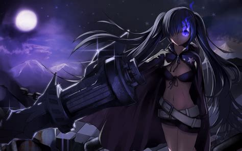 Female animated character wallpaper, horror, blacked out eyes. Download Anime Black Rock Shooter Wallpaper 1680x1050 ...