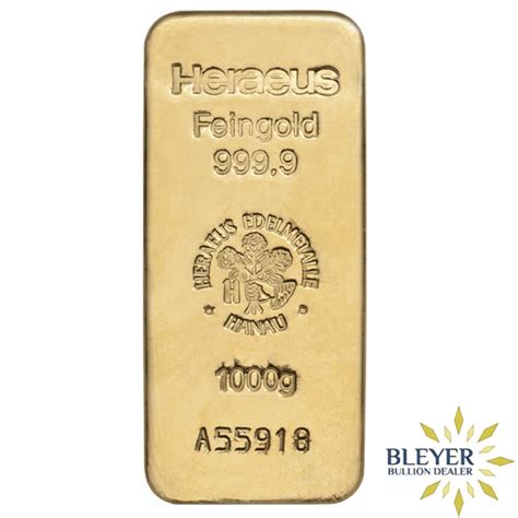 1kg Heraeus Cast Gold Bar, LBMA Good Delivery Refiner. Low premiums and competitive pricing ...