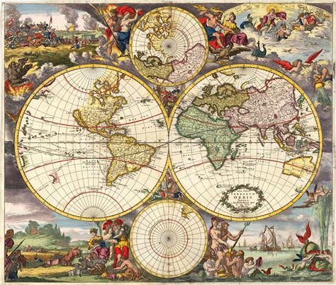 Historic old world map vintage map 1626 old antique restoration style map fine art print world map wall art home decor housewarming gift this is a giant highly detailed map of the world circa 1626 this print measures 42x 55 (107cm x140cm) this map has great detail see photo below. Maritime World Map - Amsterdam, Ottens Renier & Josua 1745 ...