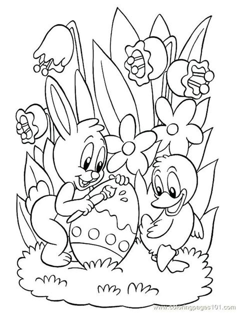 02 of 10 coloring pages from free coloring pages Easter Bunny Coloring Pages Easy | Buku mewarnai, Lembar ...