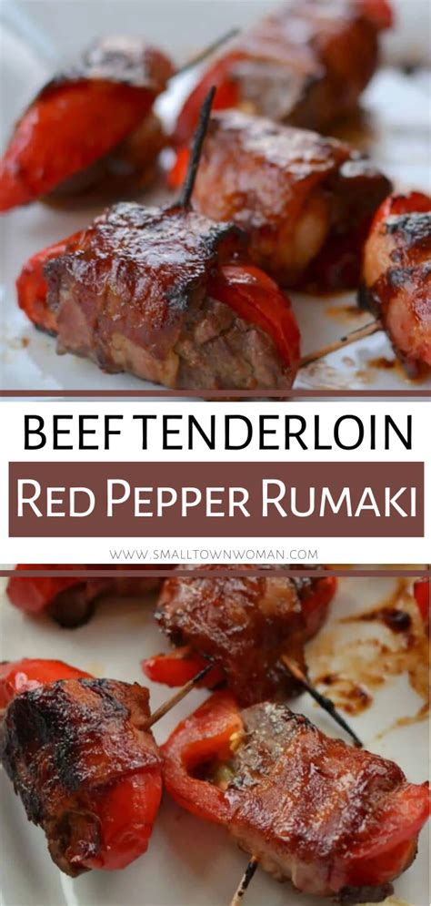 I wanted to make a sauce for the beef tenderloin and since there was plenty of time i started it while the tenderloin was in the sprinkle the beef tenderloin with salt and pepper. Beef Tenderloin Rumaki | Recipe | Stuffed peppers ...