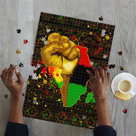 Add photos, patterns & text. Proud African American Jigsaw Puzzle QNN90PZ - Homewix