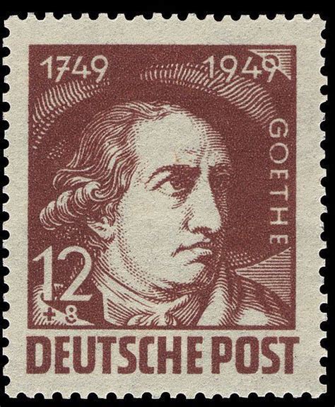 1947 waren nachnahmen nur innerhalb der sowjetisch besetzten zone bei briefsendungen. Briefmarke: Johann Wolfgang von Goethe (Deutschland ...