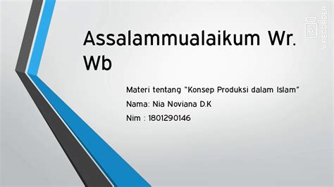 Jadi sejatinya, konsep jihad dan peperangan dalam islam bukan untuk saling memusuhi, namun memiliki maksud baik untuk menjaga umat islam dan berdamai karena konsep dasar yang dipegang teguh oleh islam dalam muamalah adalah perdamaian bukan peperangan. Konsep produksi dalam islam - YouTube