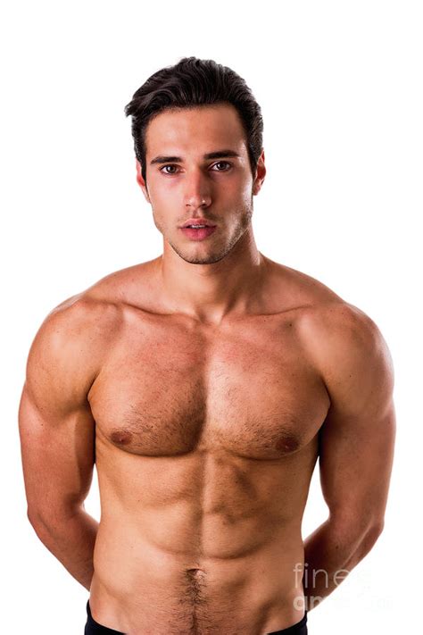 Handsome shirtless athletic young man on white Photograph by Stefano Cavoretto | Fine Art America