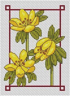 Dreamcatcher cross stitch chart (previously published in the world of cross stitching magazine) size: January free chart winter aconite | Amanda Gregory cross ...