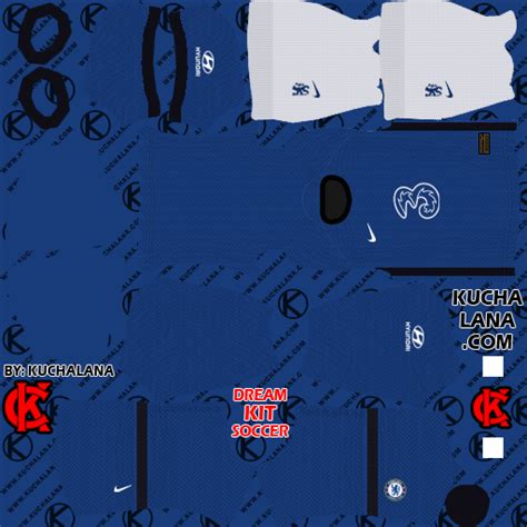 The shirt features a sophisticated herringbone pattern with dark blue trim. Chelsea FC 2020-21 Kit - DLS20 Kits - Kuchalana