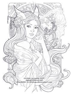 All color only black & white. 100+ Art Nouveau Coloring Pages ideas in 2020 | colouring ...