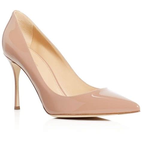 Crafted from bright patent leather, these everlasting pumps are detailed with pointy toe, covered stiletto heel, leather inner and sole.; Sergio Rossi Godiva Patent Pointed Toe High Heel Pumps ...