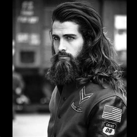 If you already have long hair, you should begin brushing. Masculine long beards for men (23) | Long hair styles men ...