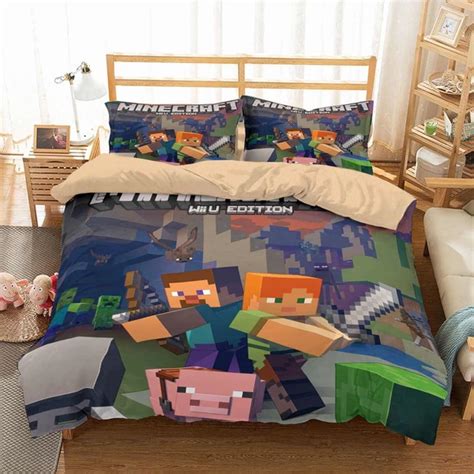 Try to fit glass windows to make the room look real and bright with natural light. 3D Customize Minecraft Bedding Set Duvet Cover Set Bedroom ...