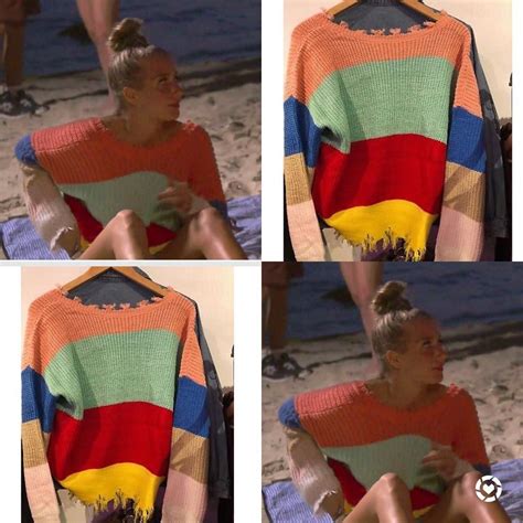 Amanda Batula's Rainbow Striped Sweater https://www.bigblondehair.com/amanda-batulas-rainbow ...