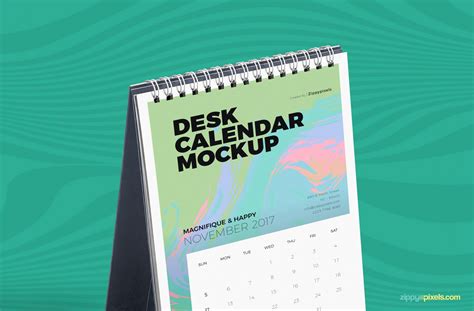 The free table calendar mockup is designed in photoshop. Desk Calendar Mockup | Free PSD Download | ZippyPixels