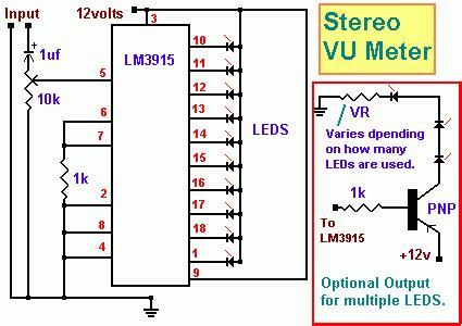 If this circuit is used with a tube amplifier, the in connection in the picture is connected to the anode of the last tube in the amplifier. Simple Stereo VU Meter | EEWeb Community