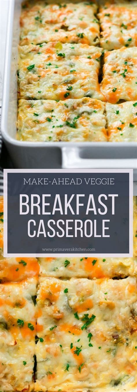 This healthy, breakfast casserole is high in protein, low carb, and the perfect breakfast that is a quick and easy alternative to cereal. This Make-Ahead Veggie Breakfast Casserole is loaded wi ...