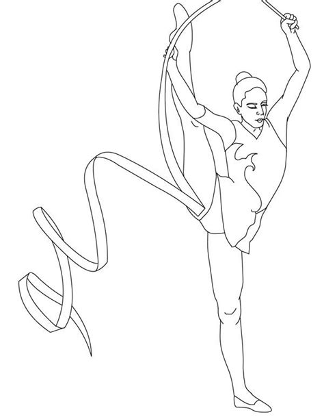 For now, have her color in this picture of a girl performing her routine. Ribbon Individual All Around Rhythmic In Gymnastic ...