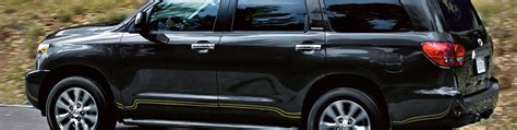 We took a look at the 2016 platinum yesterday and when trying to fit the double stroller in the cargo area, there rides '12 toyota sequoia platinum (black) painted grill, mirrors, rear name plate, bumper grill, fog light housing, and headlight housing black. 2015 Toyota Sequoia - Buy an SUV Online