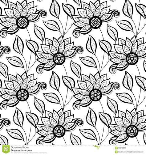 All pattern carpet can be shipped to you at home. Vector Seamless Monochrome Floral Pattern Stock Vector ...