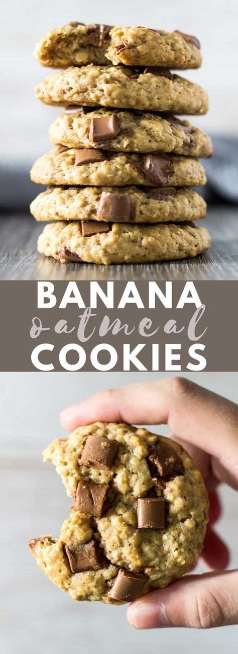 These healthy oatmeal chocolate chip cookies are made without gluten, dairy, sugar or oil, but are packed with fiber! Pin on Desserts