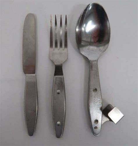 Also applicable for serving pasta, dessert, and soup. 1945 Dated British Issue Knife,Fork & Spoon Set in ...
