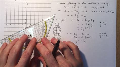 Löse die gleichungen nach y auf, zeichne die gesuchten geraden in der grafik von. Lineare Gleichungen mit 2 Variablen - YouTube