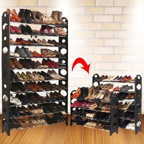 Range chaussures extensible montage frontal itar. Etagère range chaussures modulable 50 paires