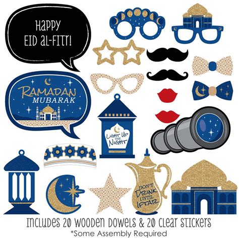 Gold and black bubbles with funny quotes. Ramadan - 20 Piece Eid Mubarak Photo Booth Props Kit - 20 ...