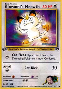 Does route 39 make meowth friendlier faster? Giovanni's Meowth - 74/132 - Common - 1st Edition - Pokemon Singles » Gym Challenge - Collector ...