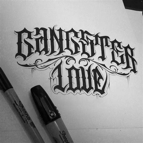 Download 10,000 fonts with one click for $19.95. Gangster Love | Typography tattoo, Tattoo lettering fonts ...