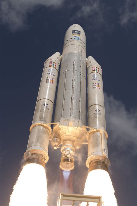 It is launched from the centre spatial guyanais in french guiana. Ariane 5 booster soars into orbit with four Galileo ...