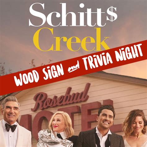 As schitt's creek comes to an end, here's where everyone, from the as some roses finally achieve their dream of leaving schitt's creek in the bittersweet series finale, others put down deeper roots. Schitts Creek Wood Sign & Trivia In Studio or Zoom Night ...