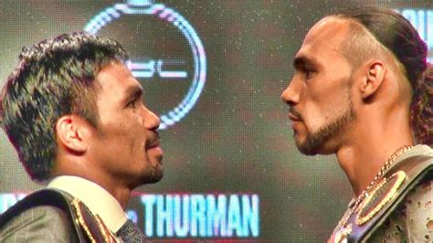 Di sa ini small ko, pero let's face it, he's 42, past his prime and is out of the ring for 25 months coming august 21. Manny Pacquiao vs. Keith Thurman comments from final press ...