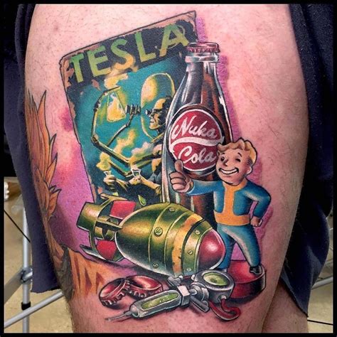 Japanese & female tattoo artists are available. Fallout Tattoo by @laurenfenlontattooist at Hot Copper ...