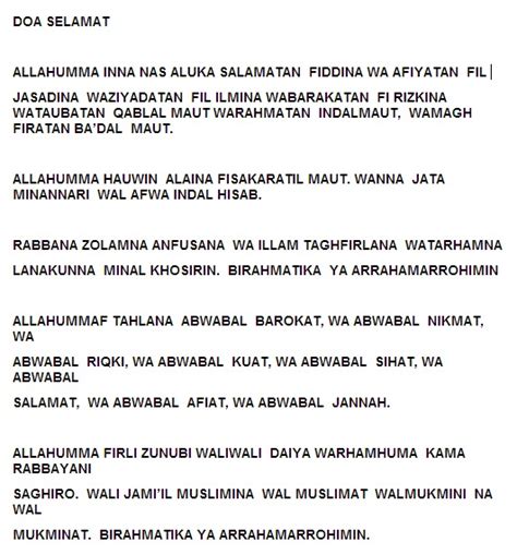 Doa selamat doa memohon keselamatan lengkap dengan artinya. 3 Bacaan Doa Tahlil, Doa Selamat & Doa Arwah Lengkap