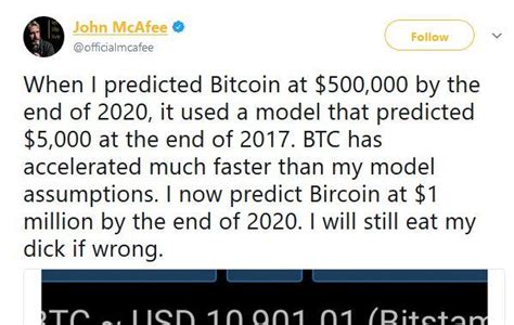 1 bitcoin is equivalent to $9,165.12 as of february 26, 2020. Bitcoin crash alright but remember John McAfee prediction ...