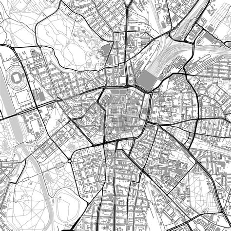 Leipzig (saxony) , germany on map. Leipzig, Germany, vector map with buildings | Streit