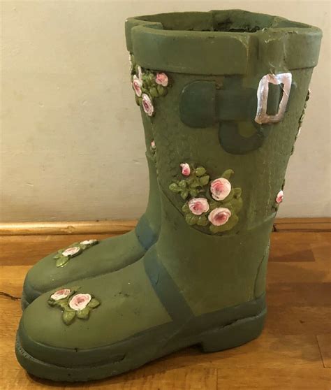 Wellington boot planter wellies welly boot garden stone ornament boots. latex mould for making this large wellington boot planter
