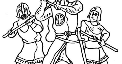 Colorear dibujos de guerreros medievales. Guerreros Medievales Para Colorear - Guerrero Con Armadura ...