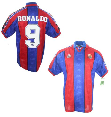 Produktinformation safta fc barcelona auswärtstrikot 20/21. Kappa Fc Barcelona Trikot 9 Ronaldo 1995/96 El fenomene ...
