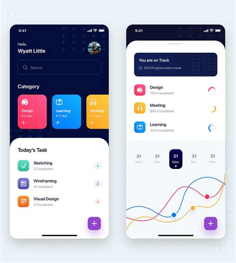 Also, this is a clean & minimal ui kit for mobile with a dark mode style. Mobile User Interface에 있는 핀