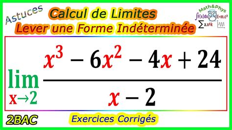 Limite dune Fonction - Lever une Forme Indéterminée 2bac SM S.ex ...