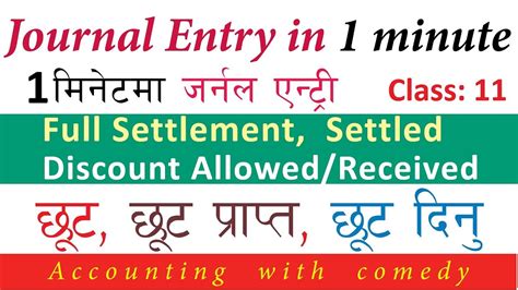 If any customer will pay us in cash at this time or before the time when he will actually pay for his goods bought goods on credit, then, we will allow discount. Journal Entry for Full Settlement || Discount Received ...