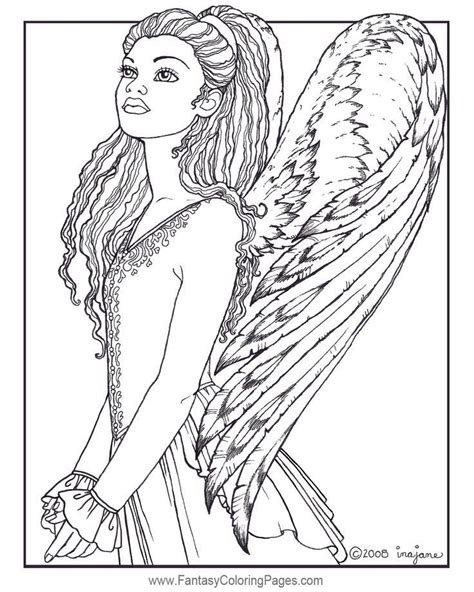 Free angel coloring pages for adults. Fantasy Angel Coloring Pages | Angel coloring pages, Coloring pages for grown ups, Fairy ...