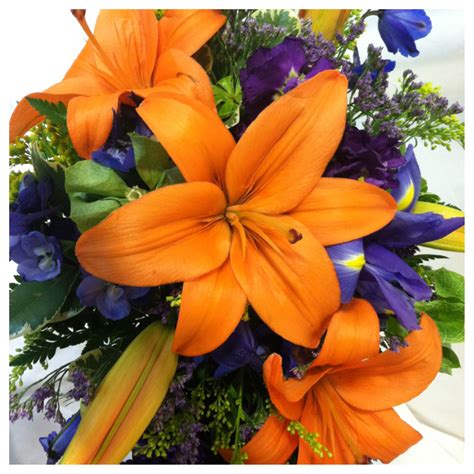 We are a local dallas wedding florist that serves dfw weddings. Wedding Flowers: Stock, Asiatic lily, blue delphinium ...