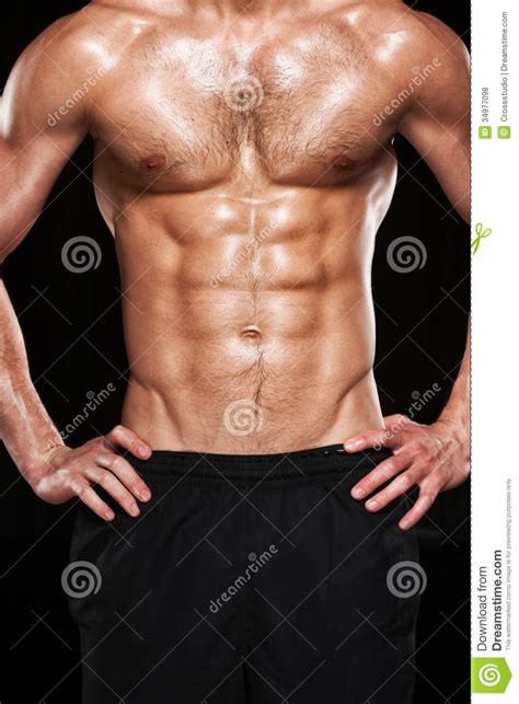 Male frontal torso main muscles and landmark points. Muscular Male Torso. Royalty Free Stock Photos - Image ...