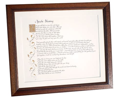 The apache wedding blessing is one of the most popular wedding prayers for modern weddings. apache_wedding_blessing | calligraphy poem with ...