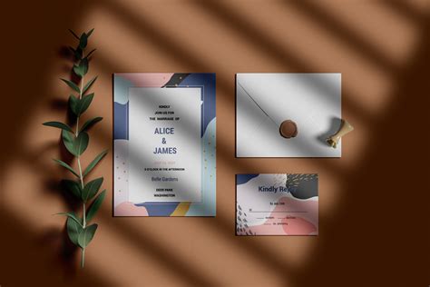 Mockup generator templates tagged with: Wedding Invitation Suite Mockup