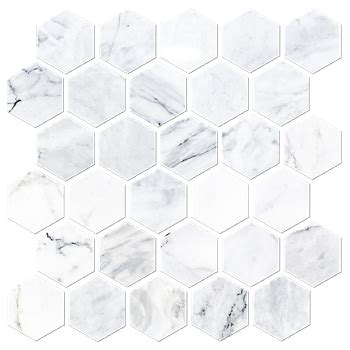 Llflooring.com has been visited by 10k+ users in the past month Ashford Carrara Polished Hex Marble Wall and Floor Tile 2 ...