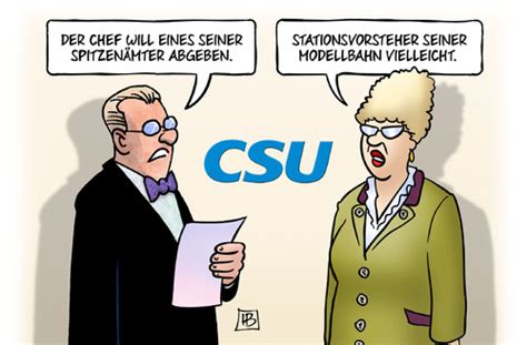 Andere haben leichen im keller, horst seehofer hat eine modelleisenbahn. Seehofer-Ämter von Harm Bengen | Politik Cartoon | TOONPOOL