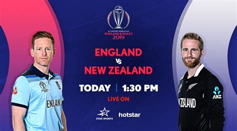 New zealand win the toss and opt to bat. Star Sports live streaming England vs New Zealand ICC WC ...